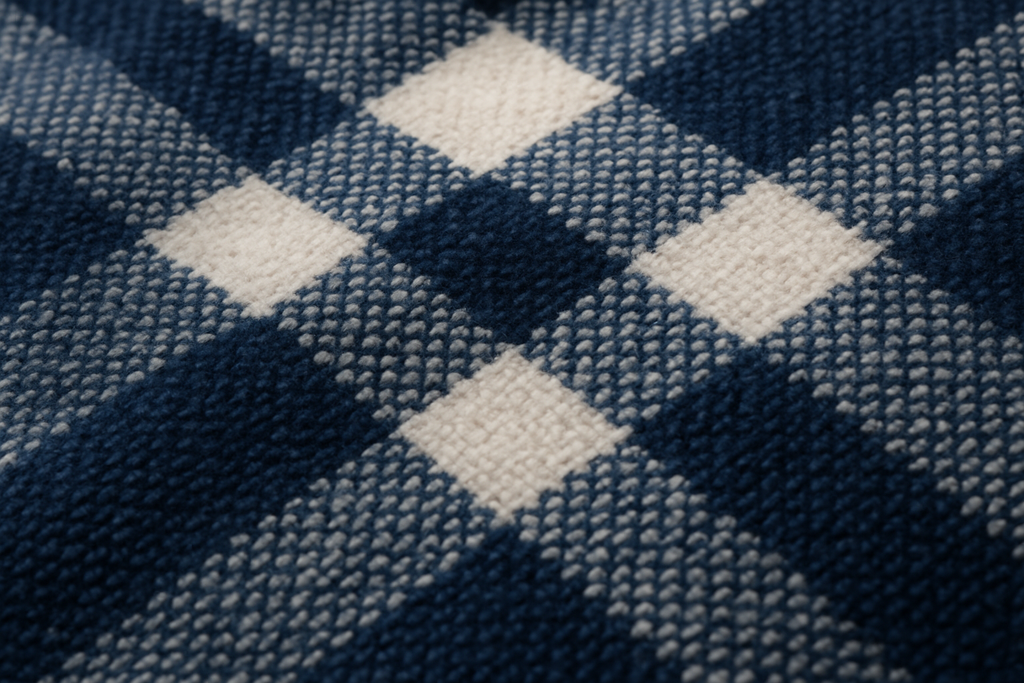 Manta Xadrez Azul Marinho e Branco - Sofá 140x180cm