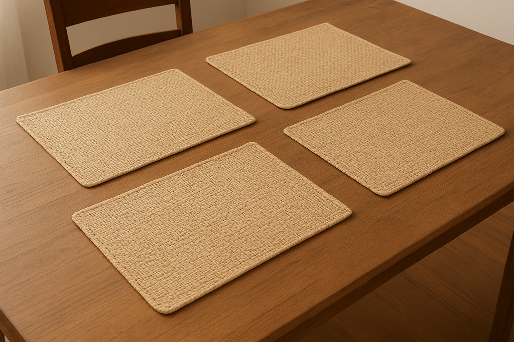 Jogo Americano Bege Trançado - Kit 4 Peças