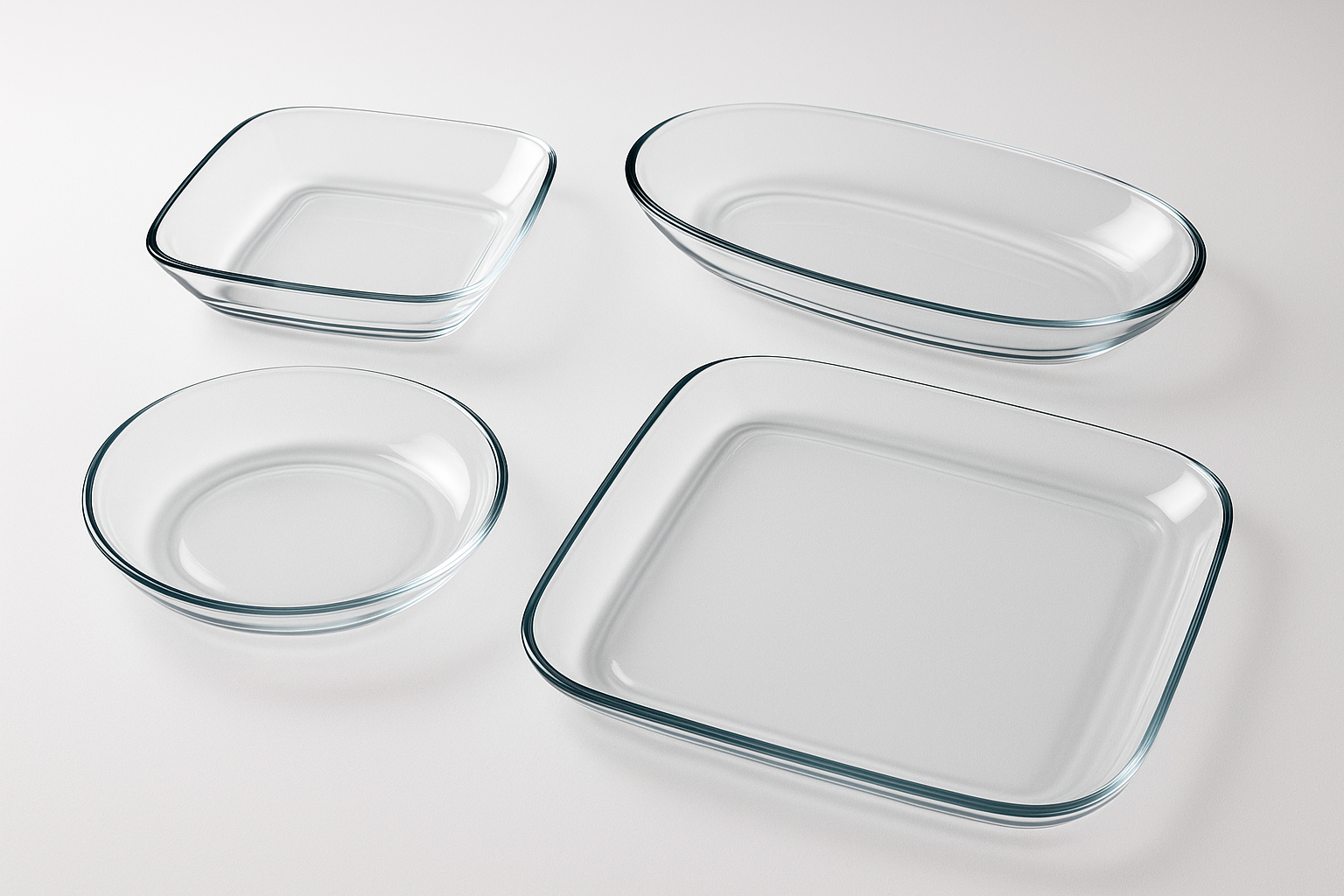 Conjunto 4 Travessas Vidro Temperado - Design Moderno