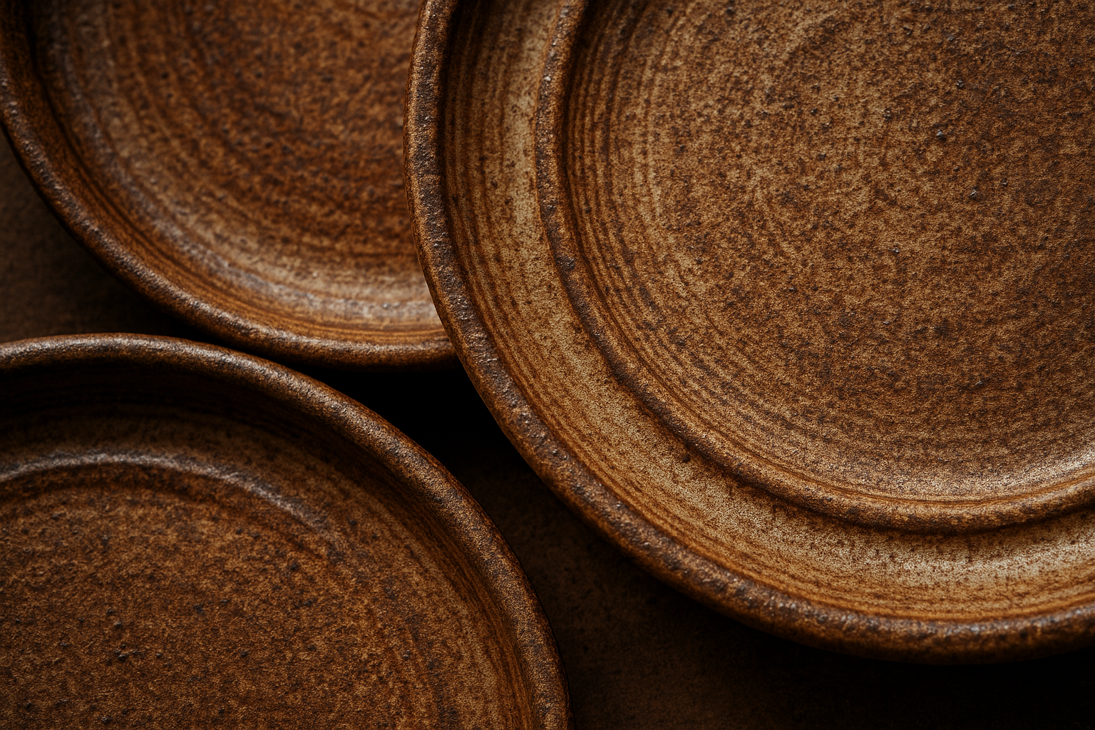 Conjunto 5 Travessas Cerâmica Rústica Marrom - Artesanal