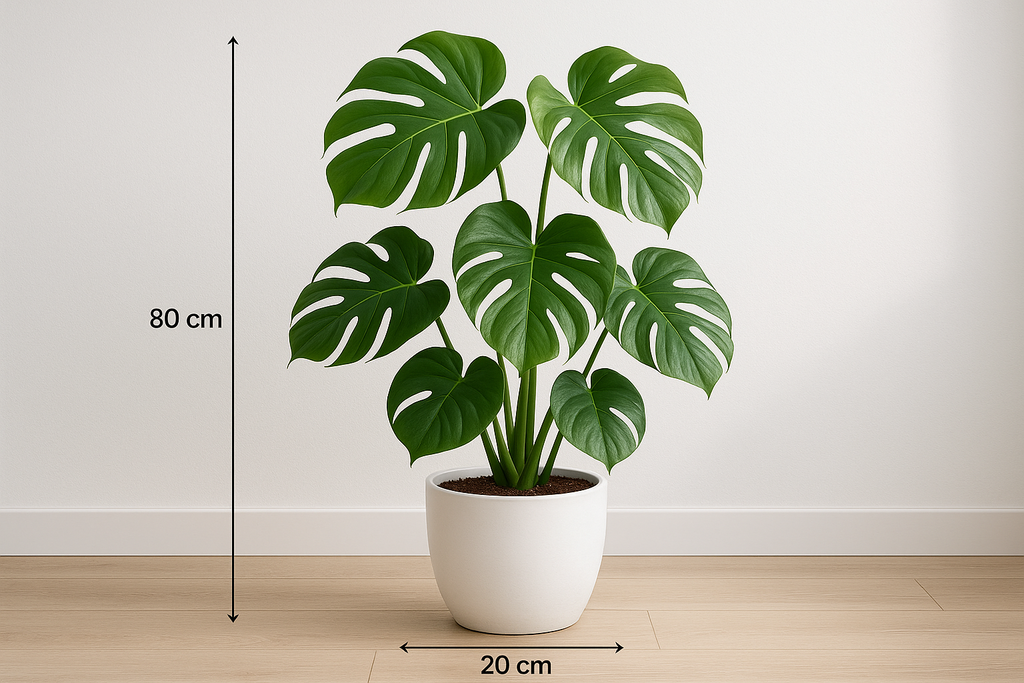 Planta Artificial Monstera Deliciosa 80cm com Vaso Cerâmica