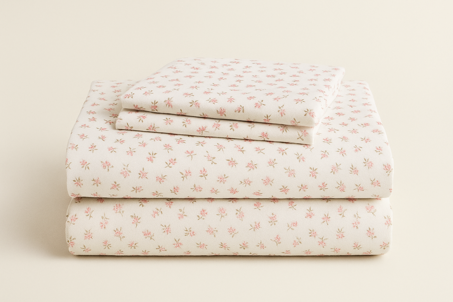 Jogo de Cama Solteiro Floral Rosa e Branco - 2 Peças