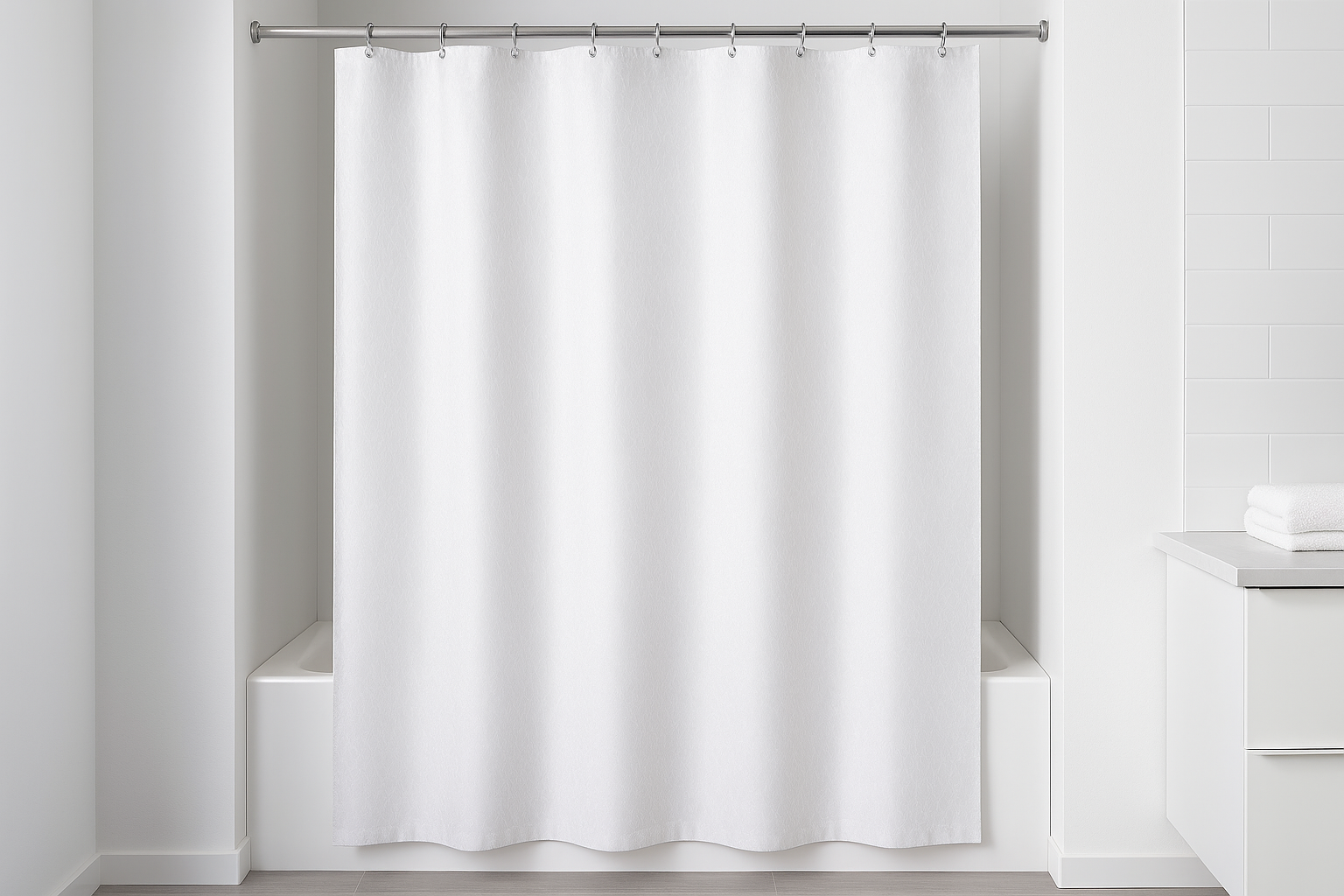 Cortina Box Impermeável Branca - 180x200cm Anti-Mofo