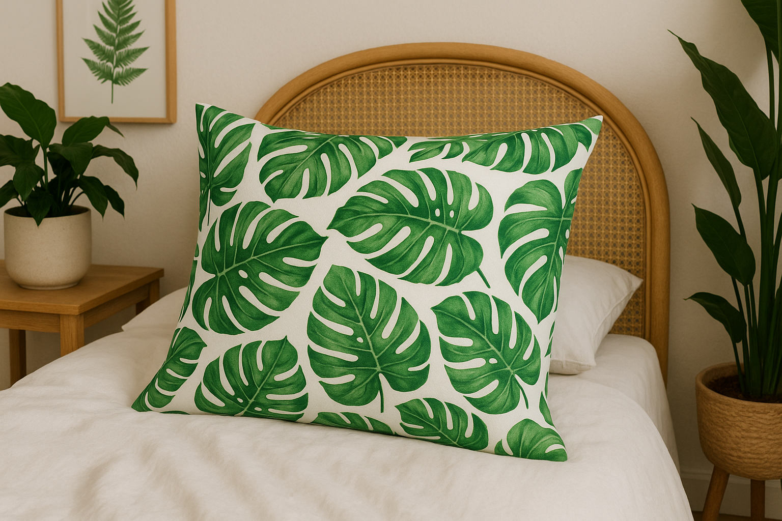 Fronha Avulsa Folhagem Tropical Verde - 50x70cm