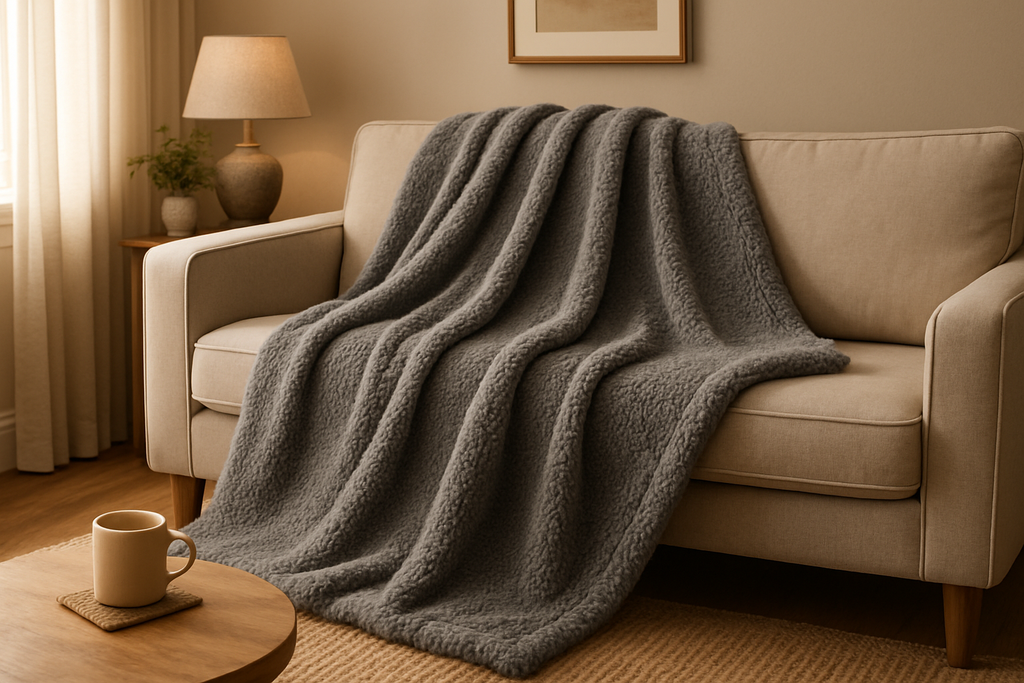 Manta Sherpa Cinza 150x200cm - Super Macia