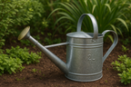 Regador de Metal Galvanizado 2L com Bico Longo e Crivo