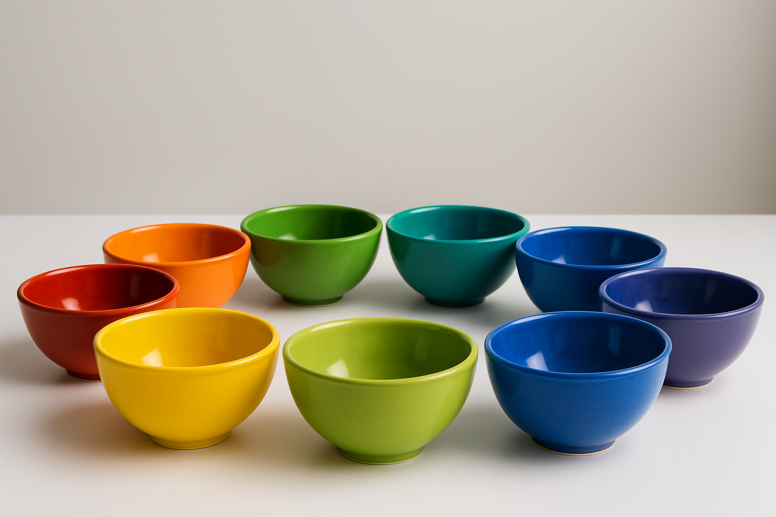 Conjunto 6 Bowls Coloridos Cerâmica - Cores Vibrantes